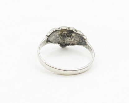 925 Sterling Silver  Vintage Elephant's Head Motif Band Ring Sz 9  RG17593