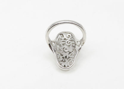 TOTO 925 Silver  Vintage Genuine Diamonds Swirl Vine Band Ring Sz 7  RG21480