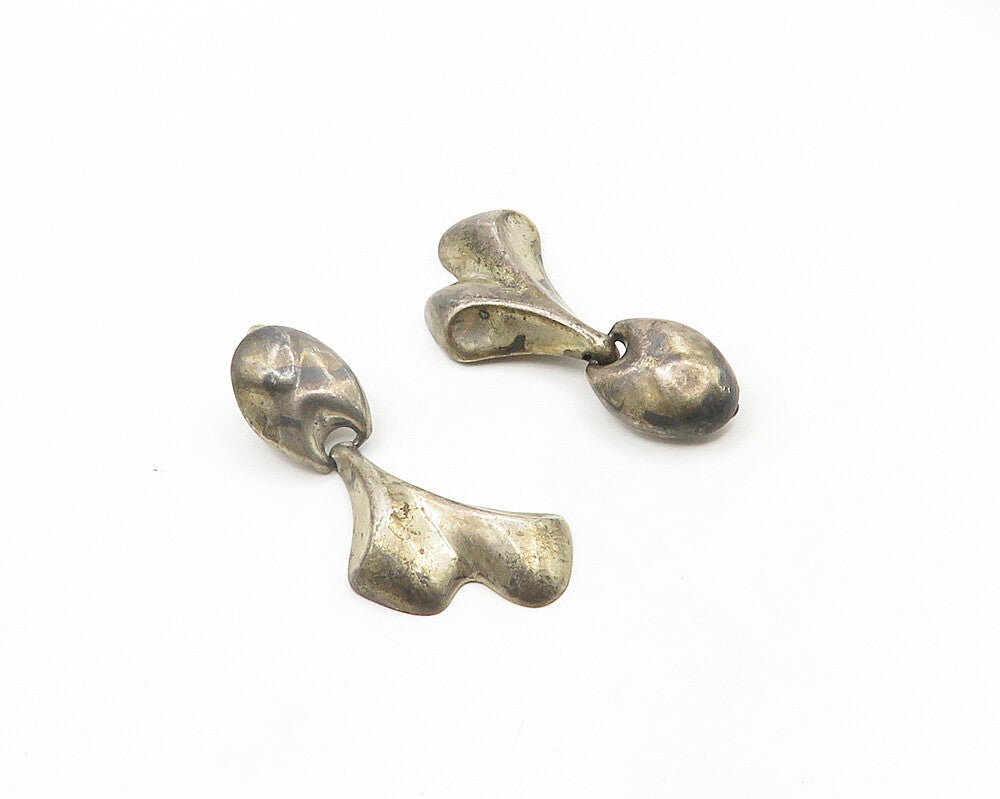 DULCE MEXICO 925 Silver  Vintage Oxidized Modenrist Non Pierce Earrings EG9641