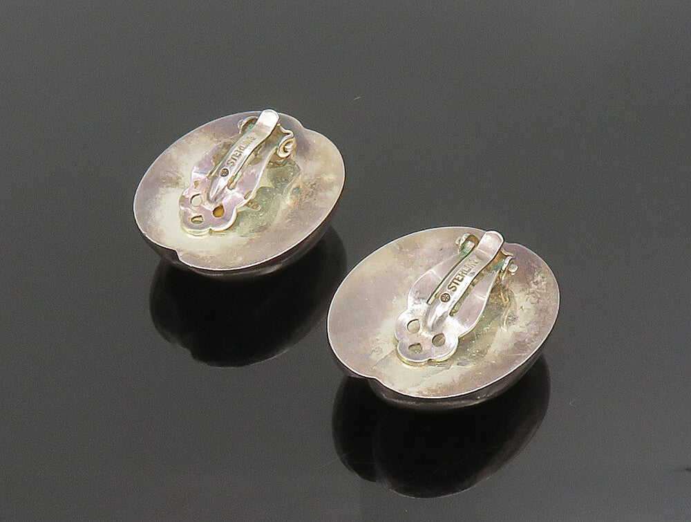 BAYANIHAN 925 Silver  Vintage Scalloped Swirl Non Pierced Earrings  EG11693