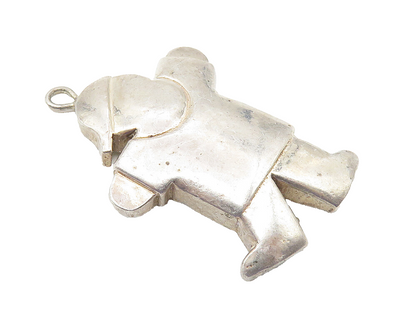 925 Sterling Silver  Vintage Shiny Little Boy In Baseball Cap Pendant  PT8483