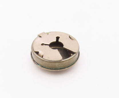 925 Sterling Silver  Vintage Etched Vase Round Button Cover  TR2901