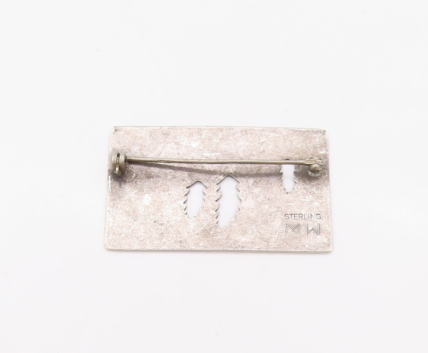 925 Sterling Silver Vintage Brooch Pin Designer Cutout AVALON Etched  BP11174