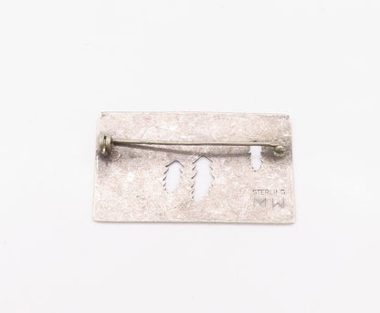 925 Sterling Silver Vintage Brooch Pin Designer Cutout AVALON Etched  BP11174