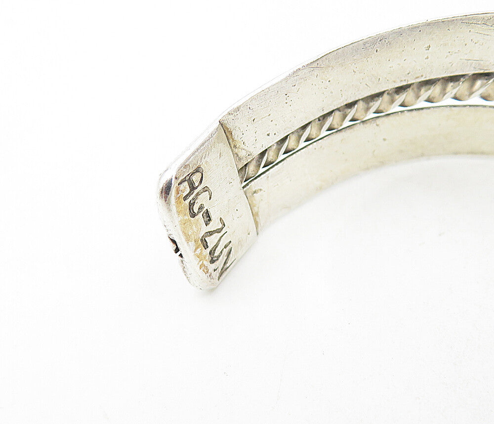 OP ZUNI 925 Sterling Silver  Vintage Shiny Open Twist Cuff Bracelet  BT3863