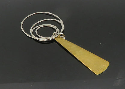 RLM STUDIO 925 Sterling Silver  Vintage Shiny 2 Tone Hammered Pendant  PT17725