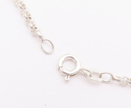 925 Sterling Silver Vintage Necklace Swirly Carved Infinity Large Bead  NE4243