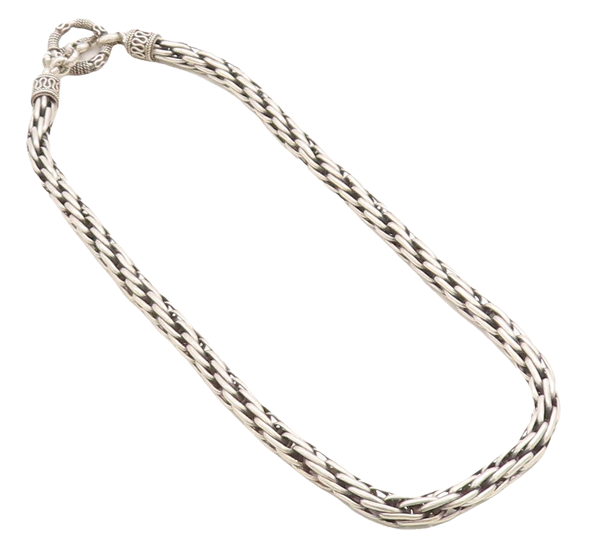 925 Sterling Silver  Vintage Rope Twist Swirl Detail Chain Necklace  NE2229