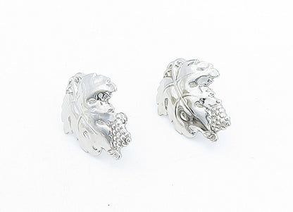 925 Sterling Silver  Shiny Polished Autumn Leaf Non Pierce Earrings  EG2342