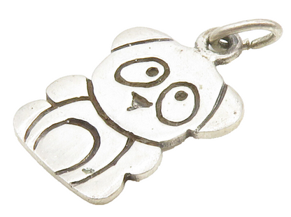 925 Sterling Silver  Vintage Shiny Petite Teddy Bear Motif Pendant  PT12876