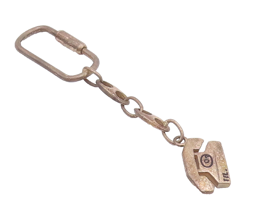 925 Sterling Silver Vintage Key Ancient Solid Cut & Etched Old Telephone  TR3718