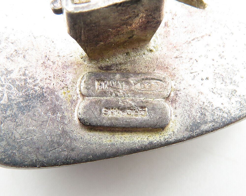 925 Sterling Silver  Vintage Oxidized Modernist Non Pierce Earrings  EG5806