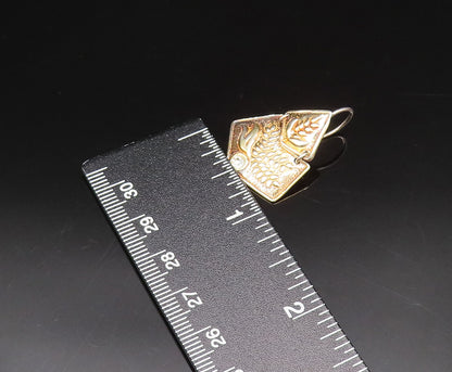 925 Silver  Vintage Flying Bird & Single Cubic Zirconia Drop Earrings  EG12222