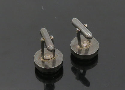 BBN ENGLAND 925 Sterling Silver  Vintage Dark Tone Round Cufflinks  TR2827