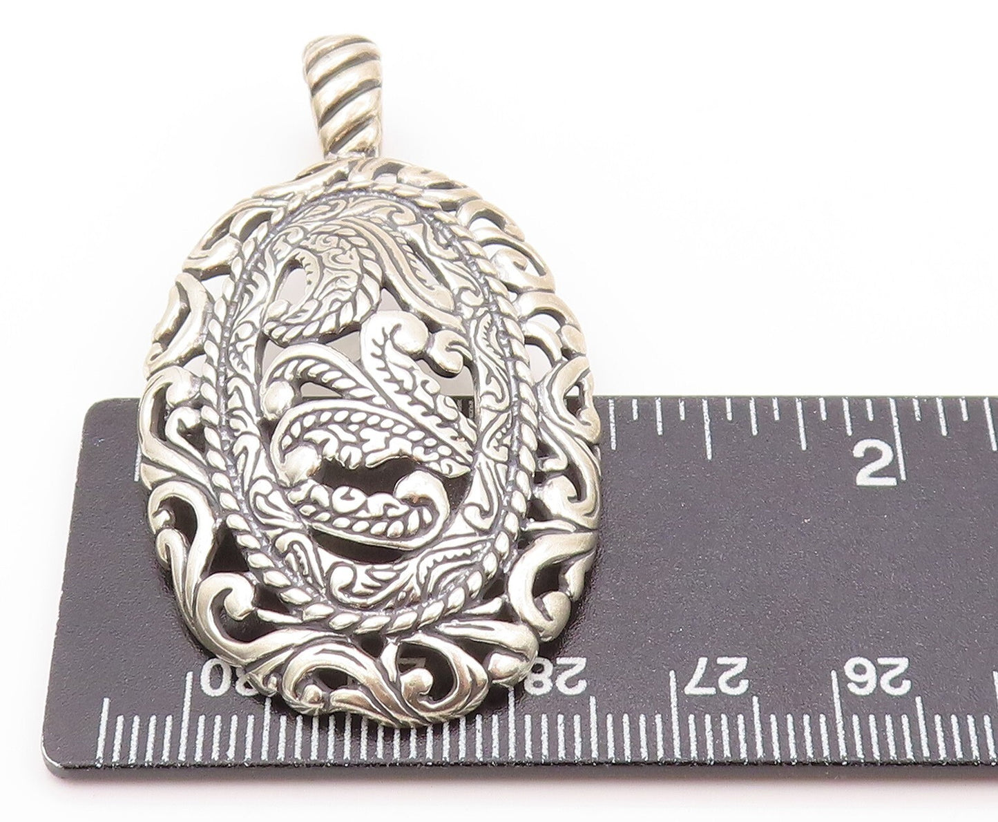 925 Sterling Silver Vintage Pendant CAROLYN POLLACK Floral Design Cutout PT23939