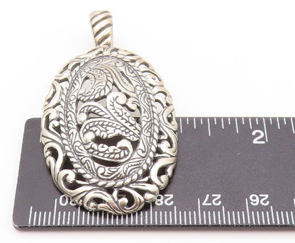 925 Sterling Silver Vintage Pendant CAROLYN POLLACK Floral Design Cutout PT23939