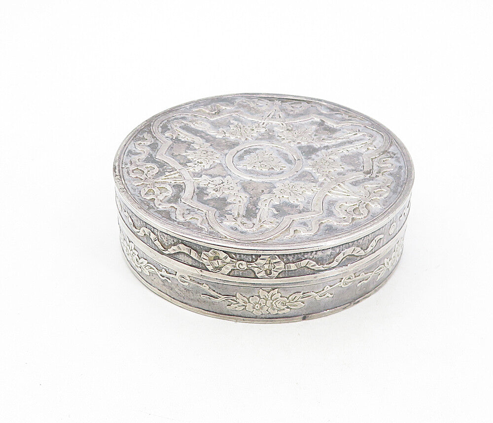 925 Sterling Silver Vintage Antique Floral Pattern Bill Box (OPENS) TR1357