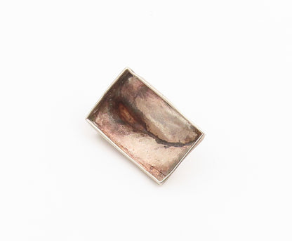 925 Sterling Silver Vintage Pendant Modernist Abstract Wave Slide Charm  PT26504