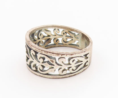 925 Sterling Silver Vintage Ring JAMES AVERY Open Scrollwork Band  Sz 8  RG35895