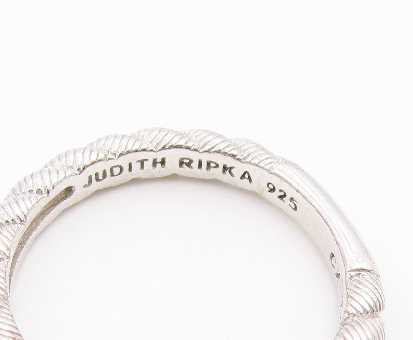 925 Sterling Silver Vintage Ring JUDITH RIPKA CZ Dangle Ball  Sz 7  RG36937