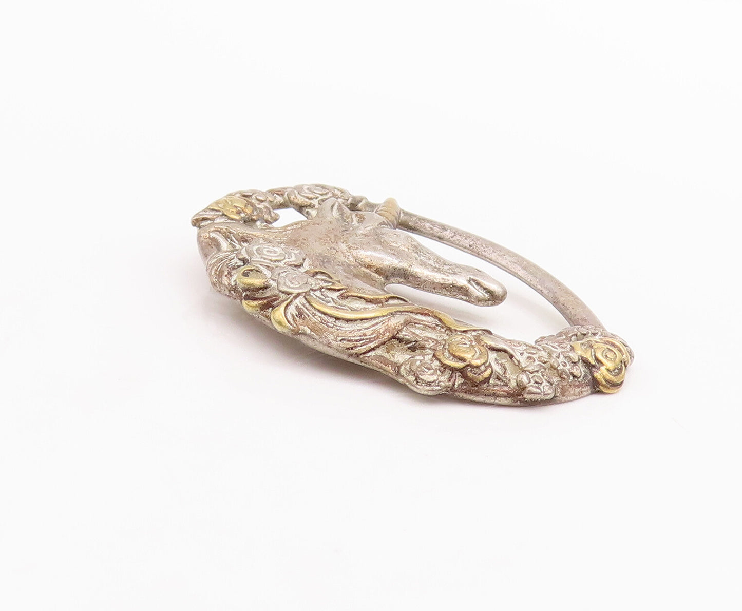 925 Sterling Silver Vintage Pendant GORHAM Solid Antique Carved Horse  PT23205