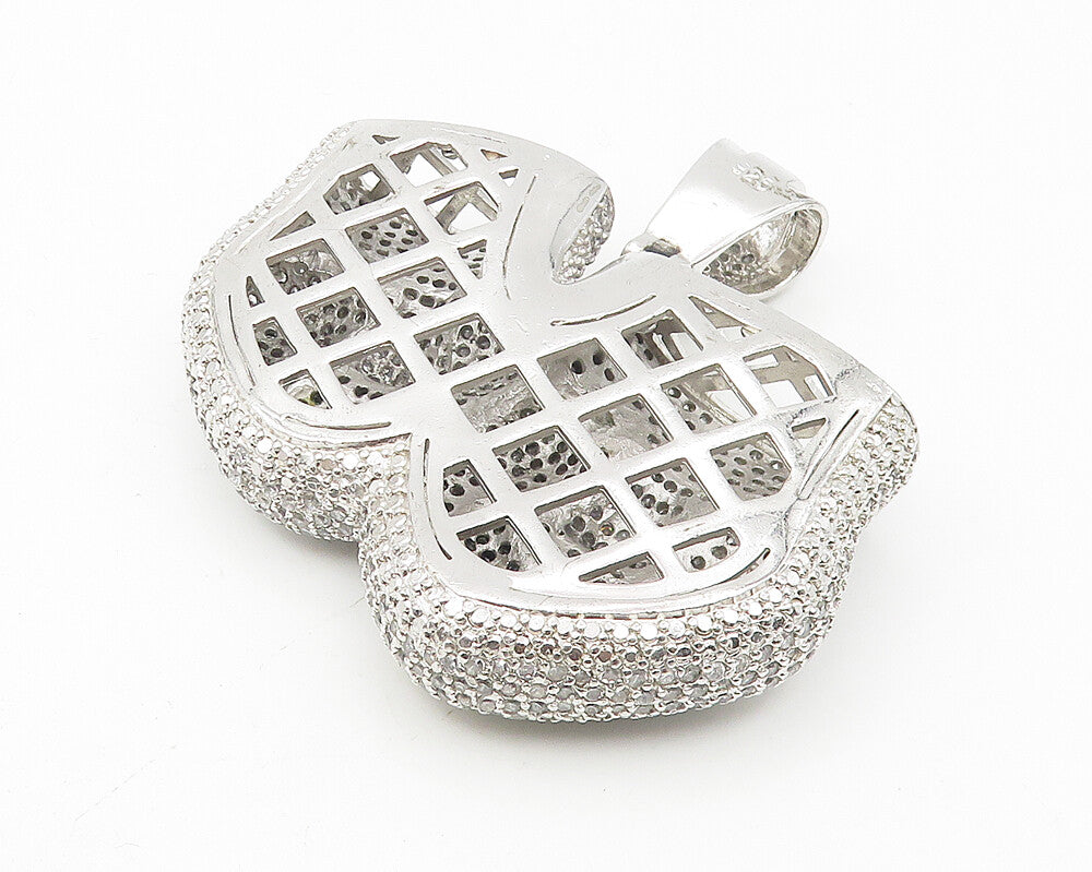 925 Sterling Silver  Cubic Zirconia & Hematite Theater Masks Pendant  PT9176