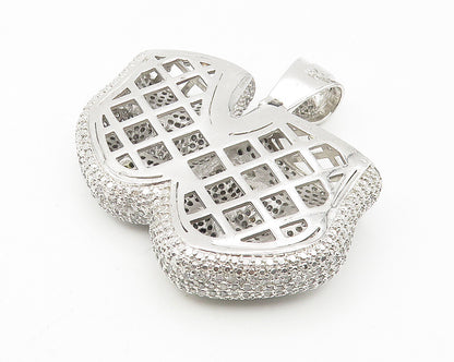 925 Sterling Silver  Cubic Zirconia & Hematite Theater Masks Pendant  PT9176