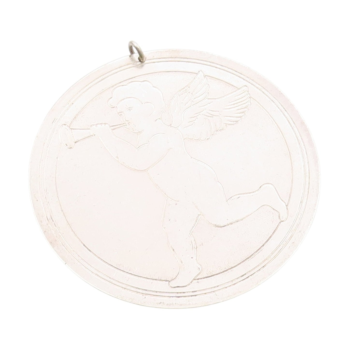 925 Sterling Silver Vintage Pendant S. KIRK & SON Cherub With A Trumpet  PT25057