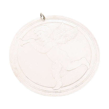 925 Sterling Silver Vintage Pendant S. KIRK & SON Cherub With A Trumpet  PT25057
