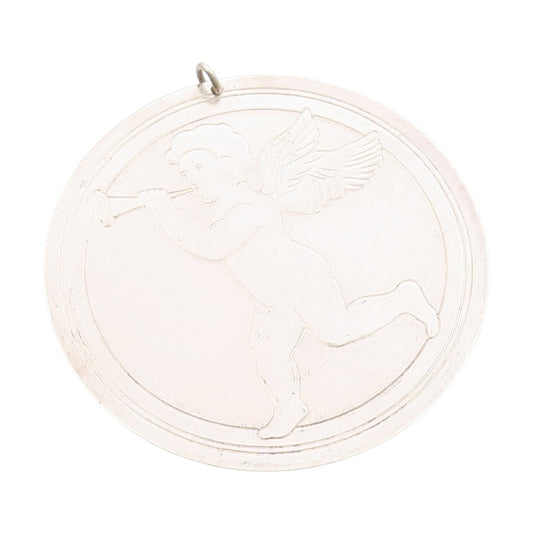925 Sterling Silver Vintage Pendant S. KIRK & SON Cherub With A Trumpet  PT25057