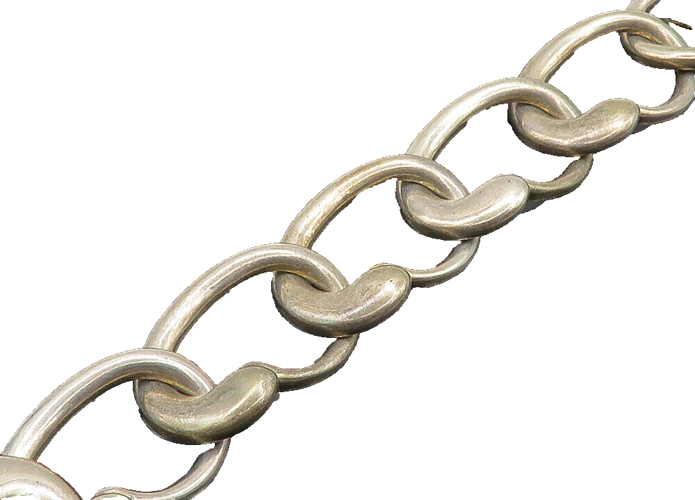 LONDON LINKS 925 Silver  Vintage Shiny Round Link Chain Bracelet  BT8369
