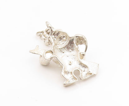 925 Sterling Silver Vintage Pendant Modernist Gorilla With Gun Charm  PT25929