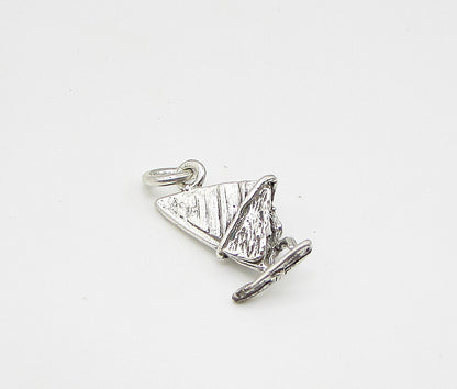 925 Sterling Silver  Vintage Wind Surfing Charm Pendant  PT1915