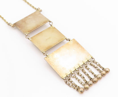 925 Sterling Silver Vintage Necklace ISRAEL Gold Plated Carnelian Drop  NE4598