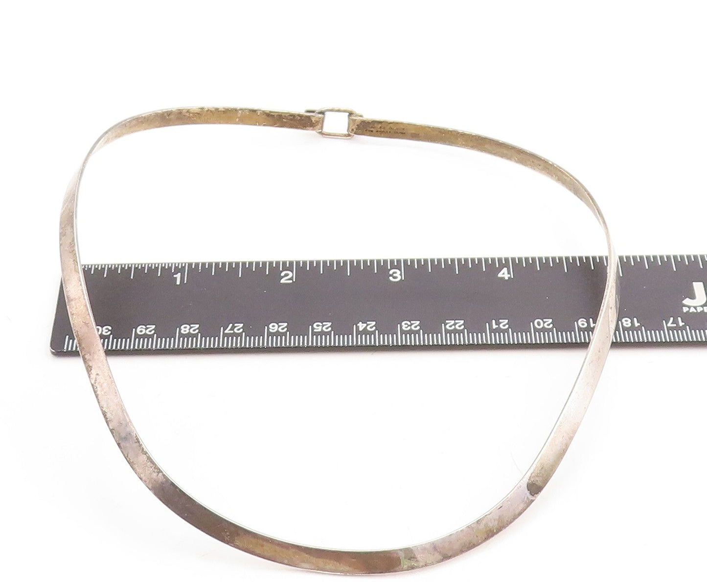 CHARLES ALBERT 925 Silver  Vintage Dark Tone Minimalist Collar Necklace NE1202