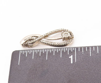 925 Sterling Silver Vintage Pendant Delicate Designer Diamonds Inlay   PT23075
