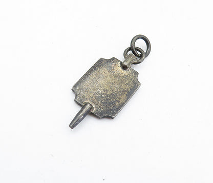 925 Sterling Silver  Vintage Feather Quill And Scroll Petite Pendant  PT4526