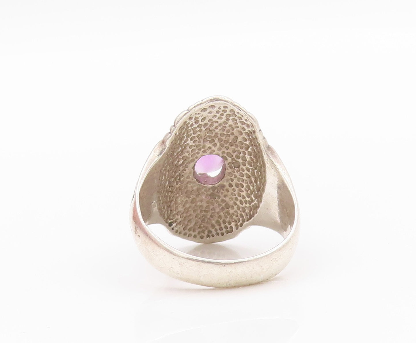925 Sterling Silver Vintage Ring CAROLYN POLLACK Grooved Amethyst SZ 7.5 RG32214