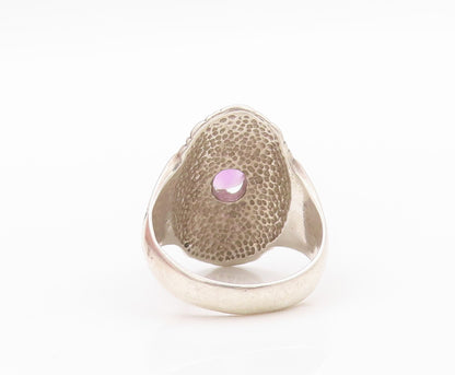 925 Sterling Silver Vintage Ring CAROLYN POLLACK Grooved Amethyst SZ 7.5 RG32214