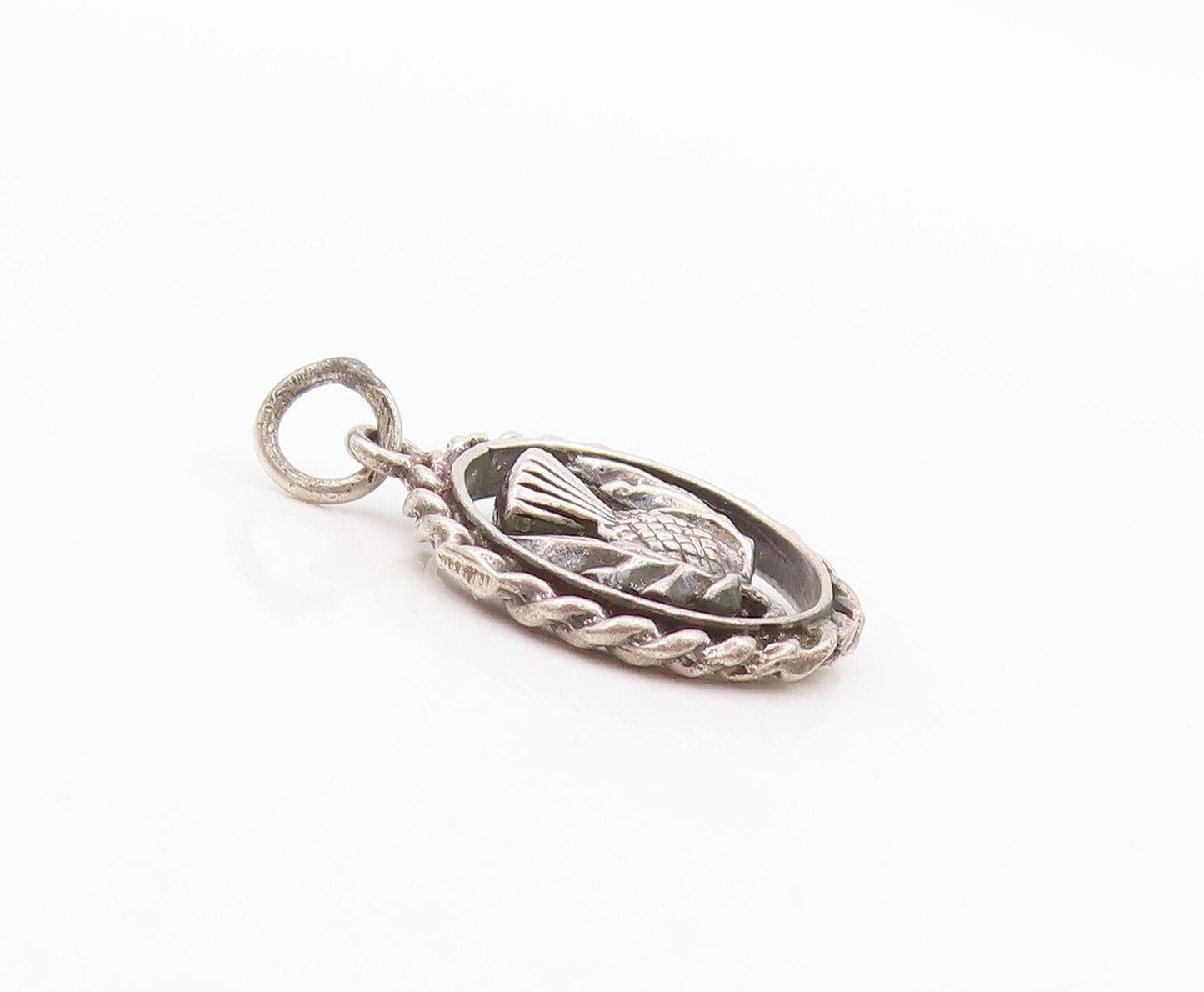 925 Sterling Silver Vintage Pendant Pine Cone Cutout  PT23926
