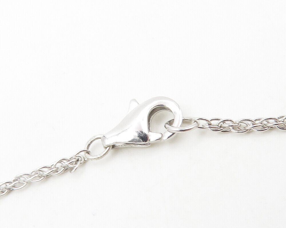 925 Sterling Silver  Genuine Diamonds Shiny Twist Chain Necklace  NE1941
