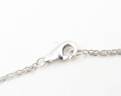 925 Sterling Silver  Genuine Diamonds Shiny Twist Chain Necklace  NE1941