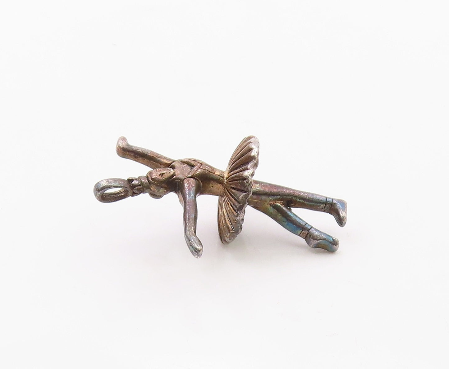 925 Sterling Silver  Vintage Dark Tone Ballet Dancer Pendant  PT19150