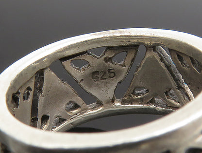 925 Sterling Silver  Vintage Celtic Knot Cutout Band Ring Sz 5  RG24405