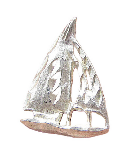 925 Sterling Silver  Vintage Etching Detail Sailing Ship Pendant  PT1341