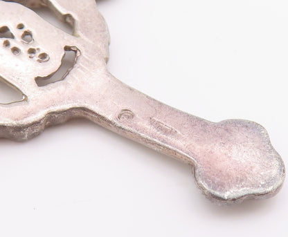 925 Sterling Silver Vintage Pendant Antique Religious St. Benedict Cross PT24336