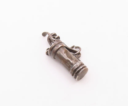 925 Sterling Silver  Vintage Petite Bag Of Golf Clubs Sports Pendant  PT17398