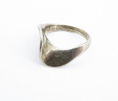 CELLINI 925 Sterling Silver  Vintage Dark Tone Swirl Band Ring Sz 6  RG6669