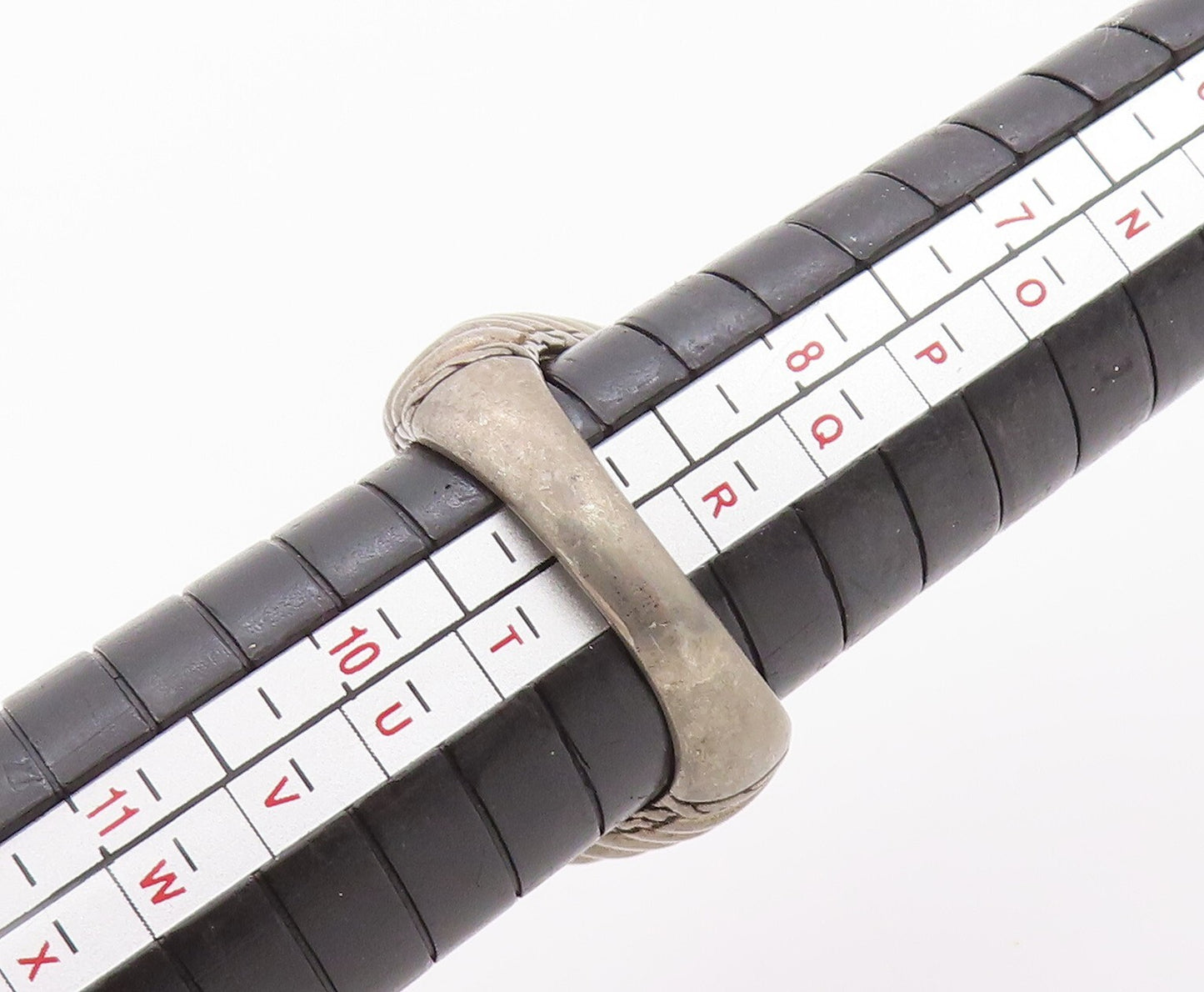 925 Sterling Silver Vintage Ring JOHN HARDY Dark Tone Carved CZ  SZ 9  RG32053