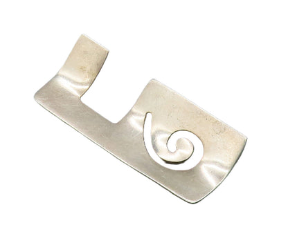 925 Sterling Silver  Vintage Spiral Cut Out Linear Concave Pendant  PT20478